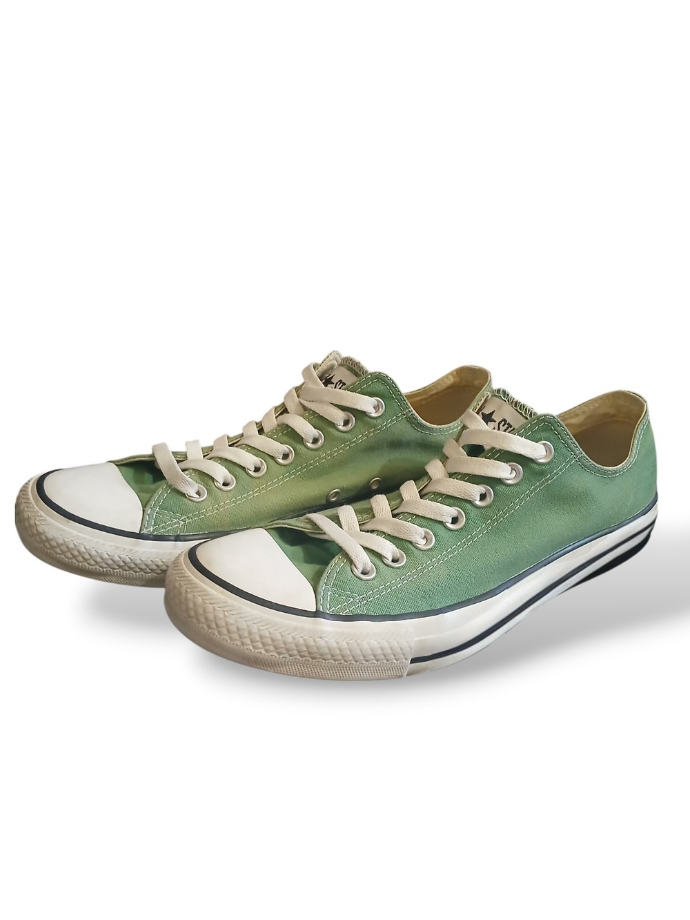 *CALIFORNIA GREENS* Low-Top CONVERSE ALL*STAR Sneakers - Clean Vintage Vibe RARE - Picture 4 of 7